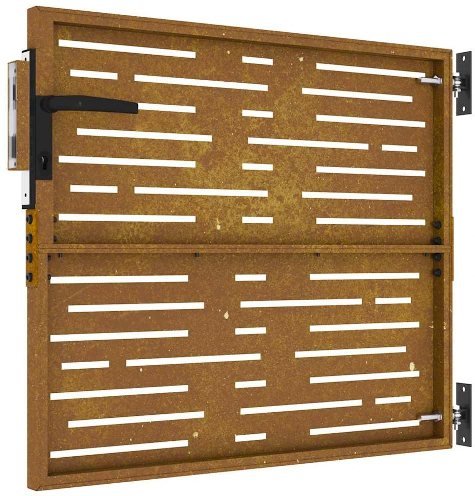 Sodo vartai, 85x100cm, corten plienas, kvadratų dizaino