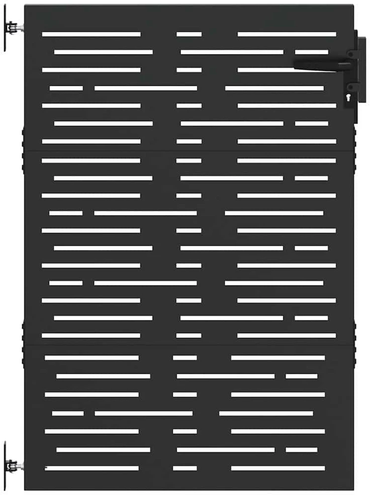 Sodo vartai 85 x 125 cm Juoda Užrakintas