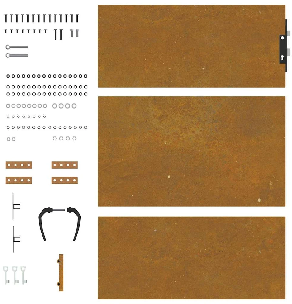 Sodo vartai, 85x125cm, corten plienas