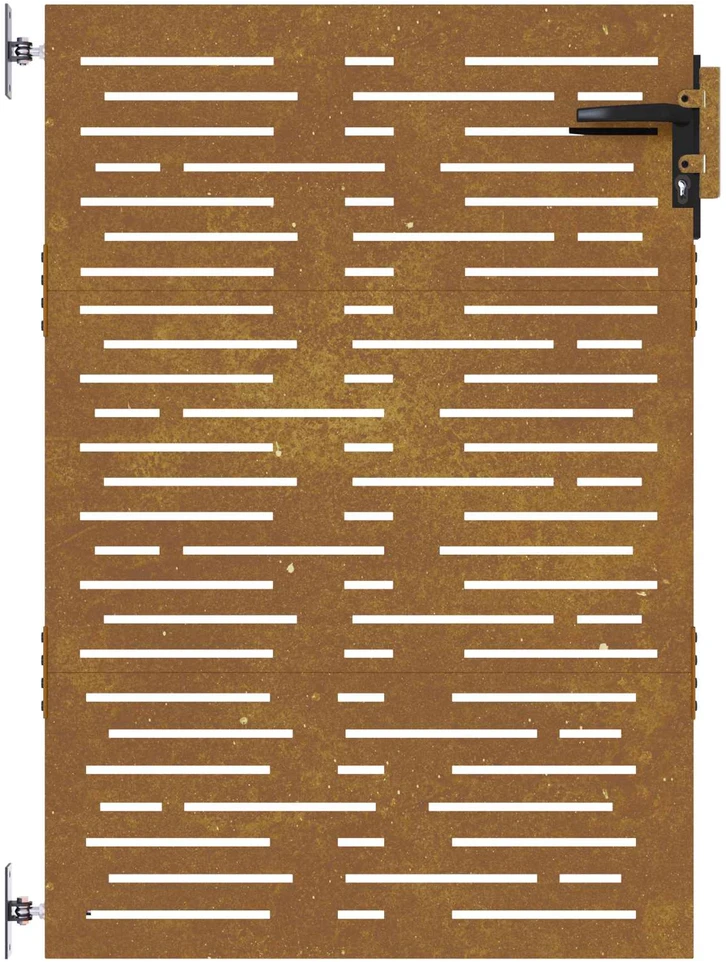 Sodo vartai, 85x150cm, corten plienas, kvadratų dizaino