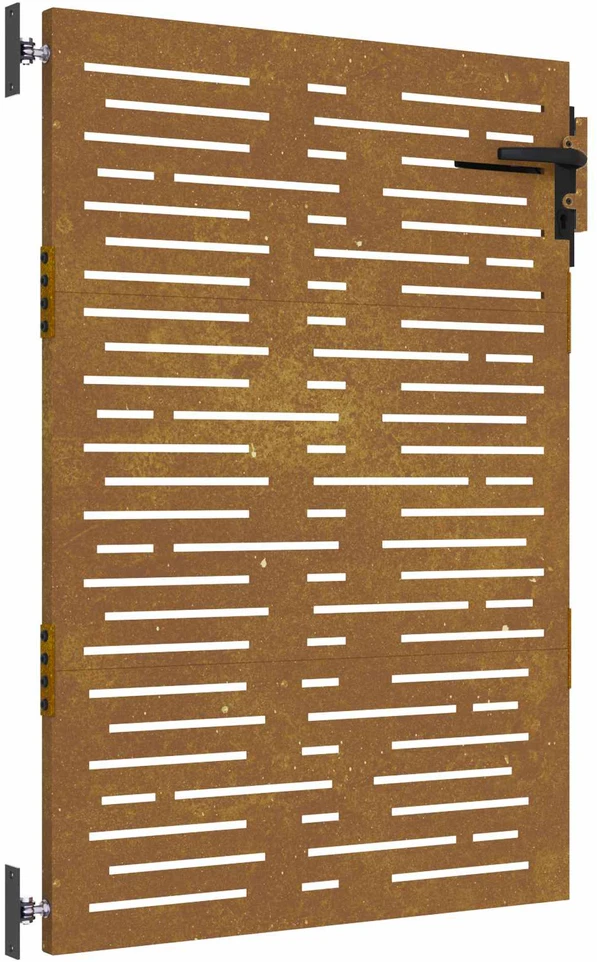 Sodo vartai, 85x150cm, corten plienas, kvadratų dizaino