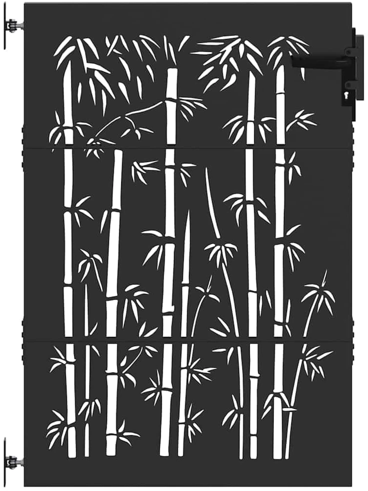 Sodo vartai 85 x 150 cm Juoda Užrakintas