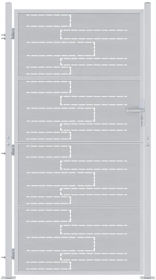 Sodo vartai 85 x 174 cm Nerūdijantis Plienas Sidabro Užrakintas