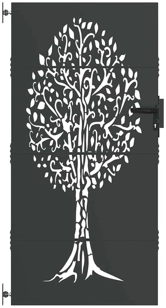 Sodo vartai 85 x 175 cm Juoda Užrakintas
