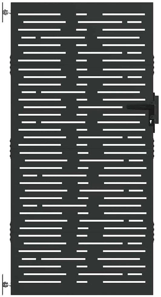 Sodo vartai 85 x 175 cm Juoda Užrakintas