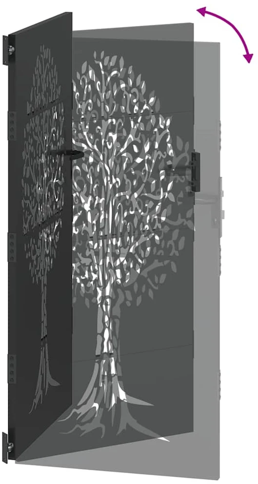 Sodo vartai 85 x 175 cm Juoda Užrakintas