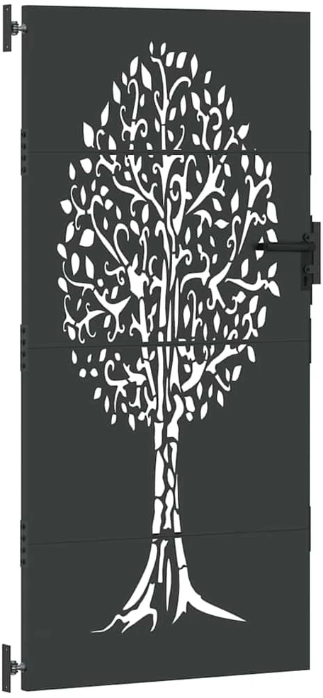 Sodo vartai 85 x 175 cm Juoda Užrakintas