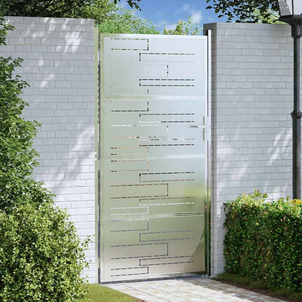 Sodo vartai 85 x 196 cm Nerūdijantis plienas Užrakintas