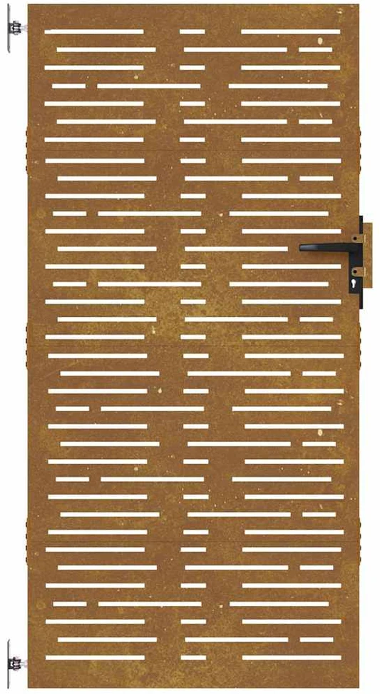 Sodo vartai, 85x200cm, corten plienas, kvadratų dizaino