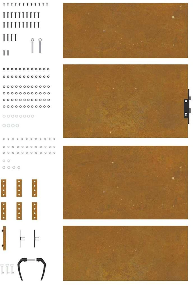 Sodo vartai, 85x200cm, corten plienas