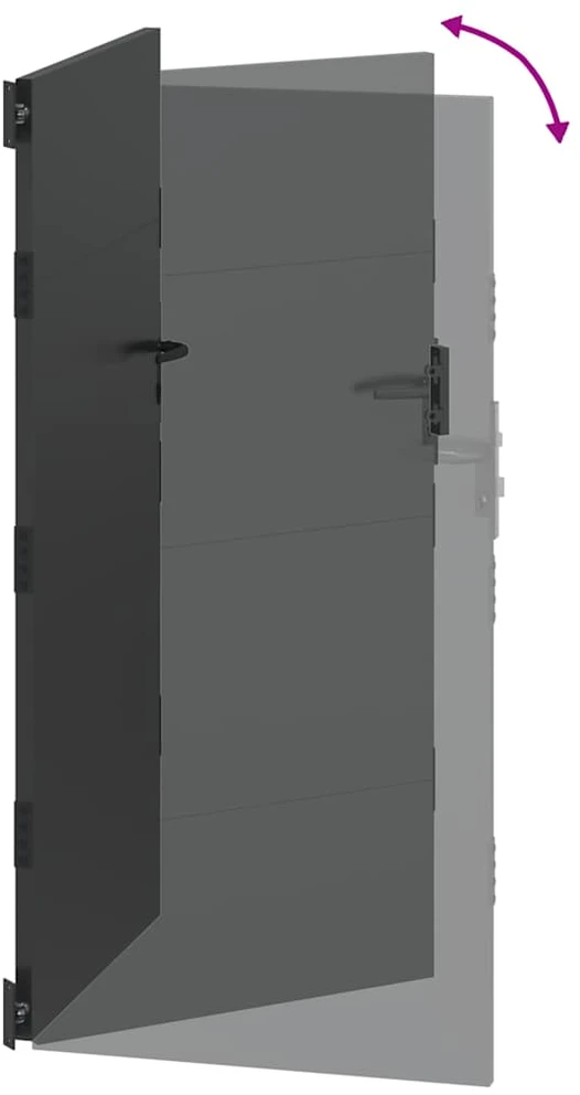 Sodo vartai 85 x 200 cm Juoda Užrakintas