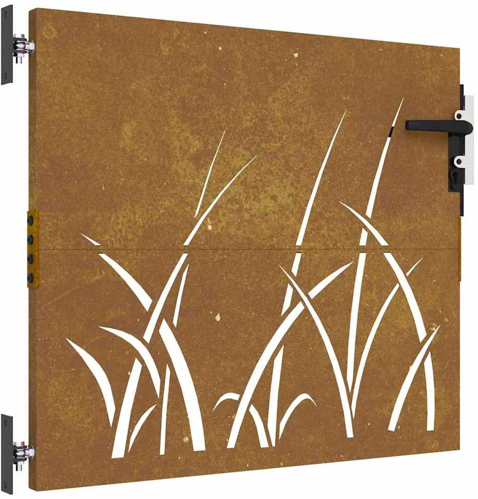 Sodo vartai, 85x100cm, corten plienas, žolės dizaino