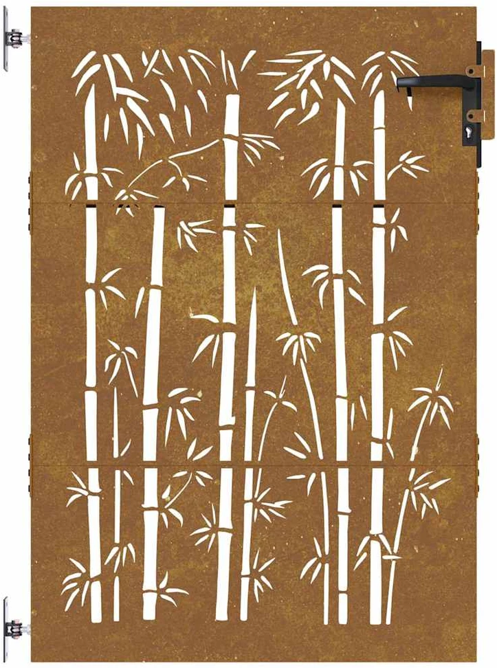 Sodo vartai, 85x125cm, corten plienas, bambuko dizaino