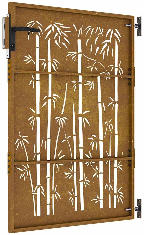 Sodo vartai, 85x125cm, corten plienas, bambuko dizaino