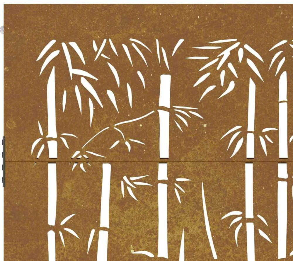 Sodo vartai, 85x125cm, corten plienas, bambuko dizaino