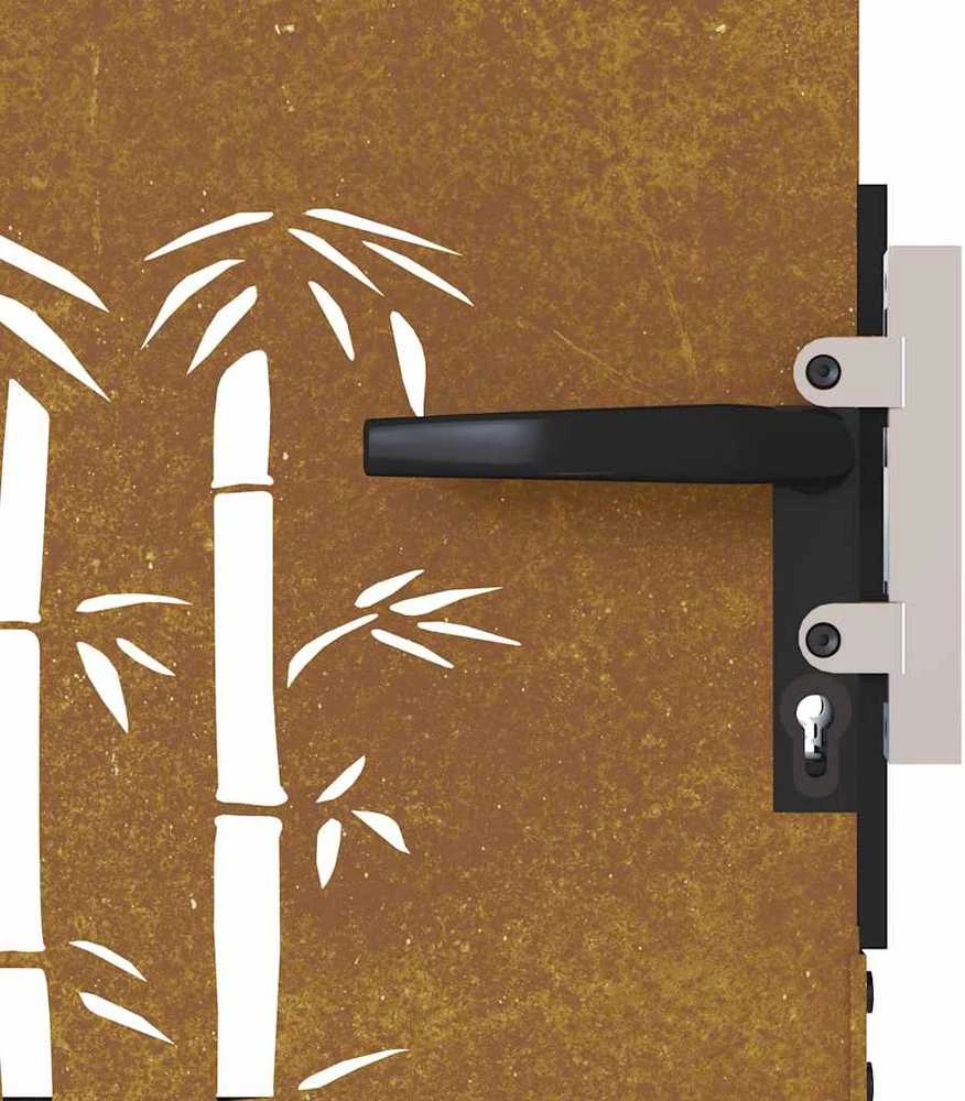 Sodo vartai, 85x125cm, corten plienas, bambuko dizaino