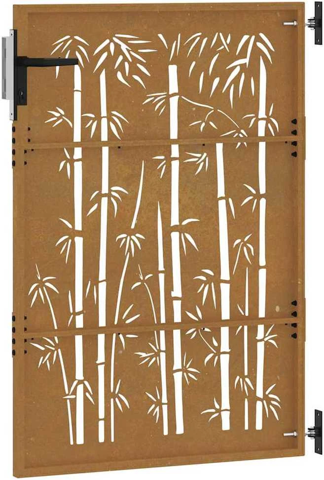 Sodo vartai, 85x125cm, corten plienas, bambuko dizaino