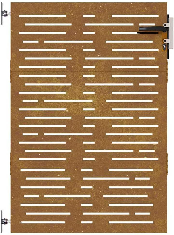 Sodo vartai, 85x125cm, corten plienas, kvadratų dizaino
