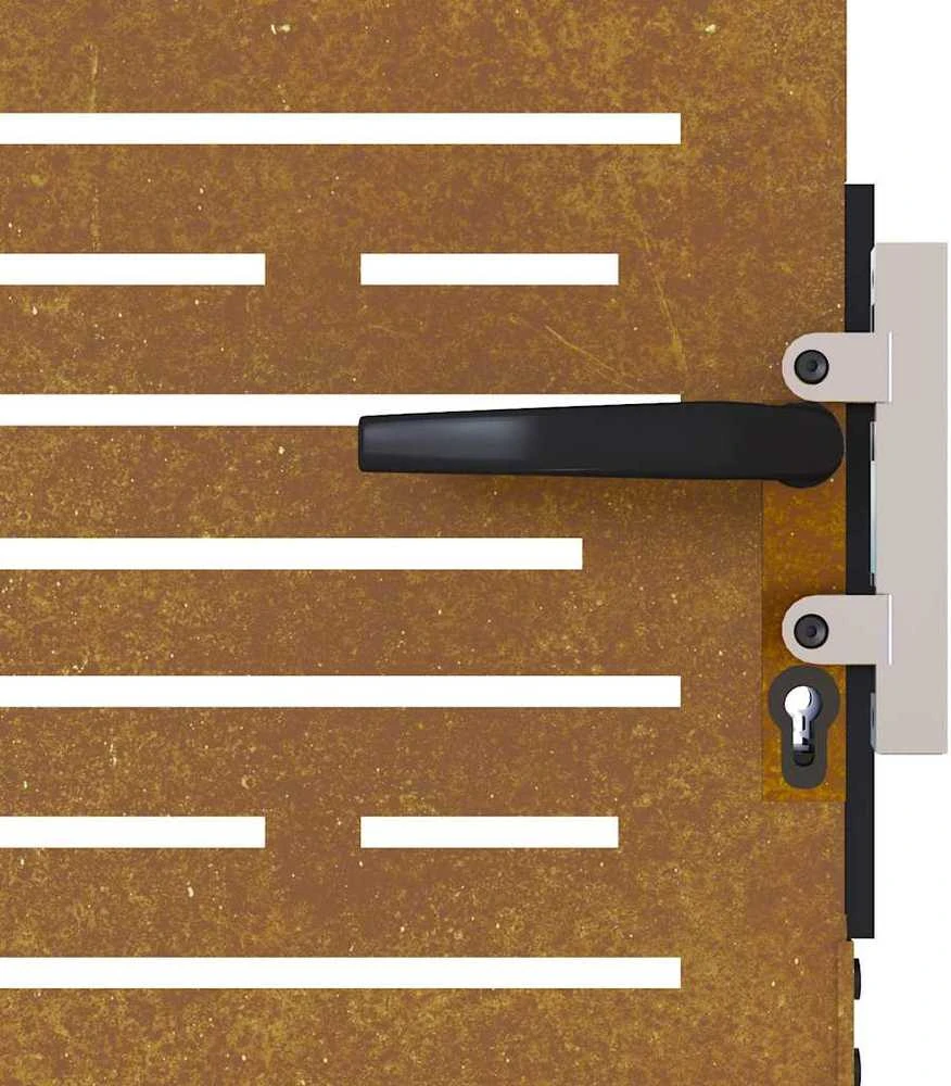 Sodo vartai, 85x125cm, corten plienas, kvadratų dizaino
