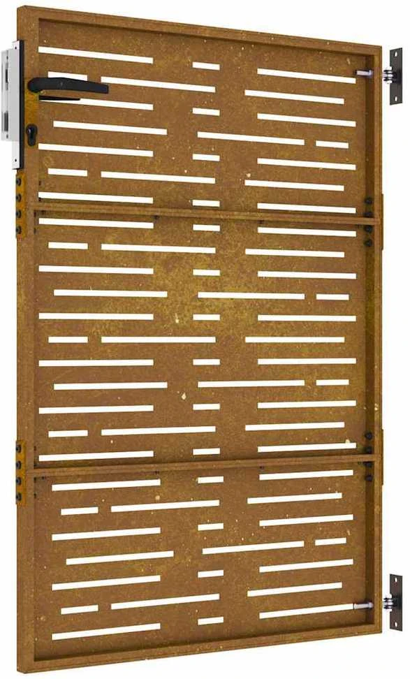 Sodo vartai, 85x125cm, corten plienas, kvadratų dizaino