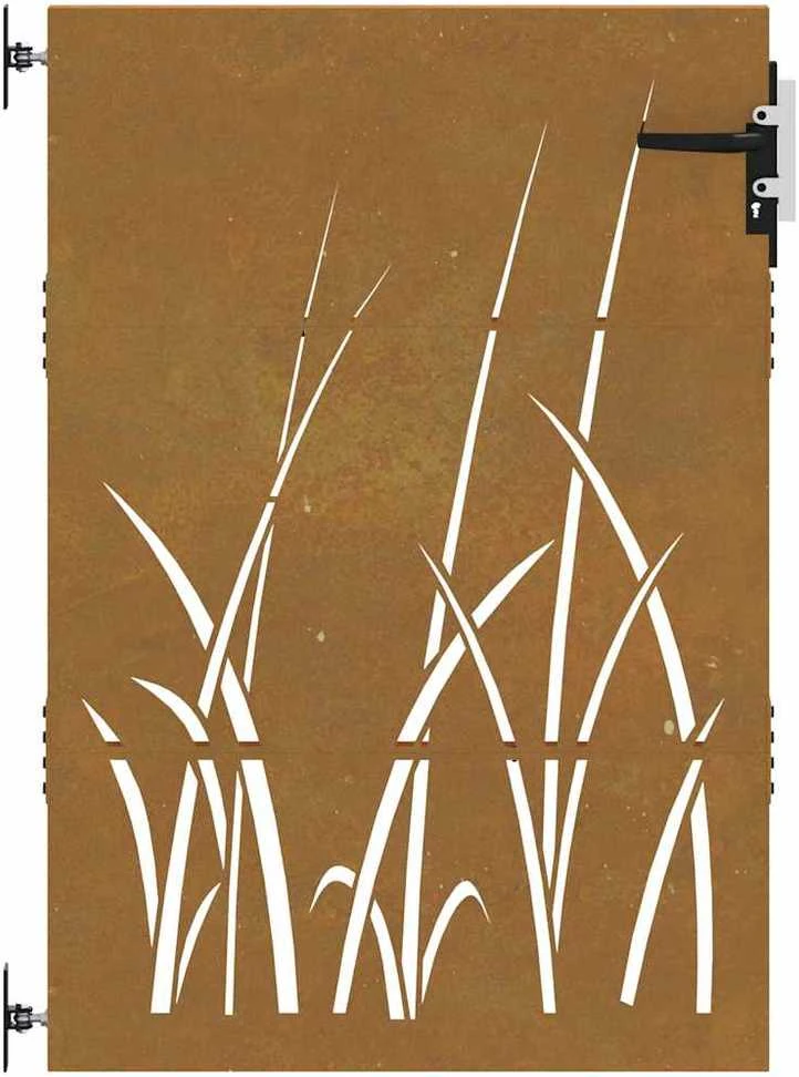 Sodo vartai, 85x125cm, corten plienas, žolės dizaino