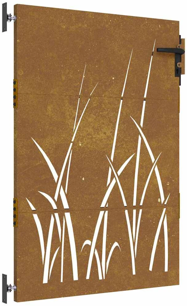 Sodo vartai, 85x150cm, corten plienas, žolės dizaino