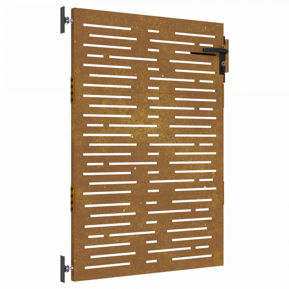 Sodo vartai, 85x150cm, corten plienas, kvadratų dizaino