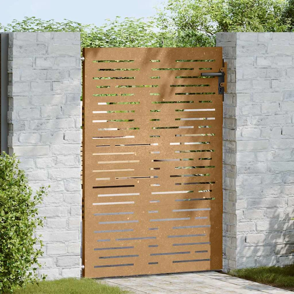Sodo vartai, 85x150cm, corten plienas, kvadratų dizaino
