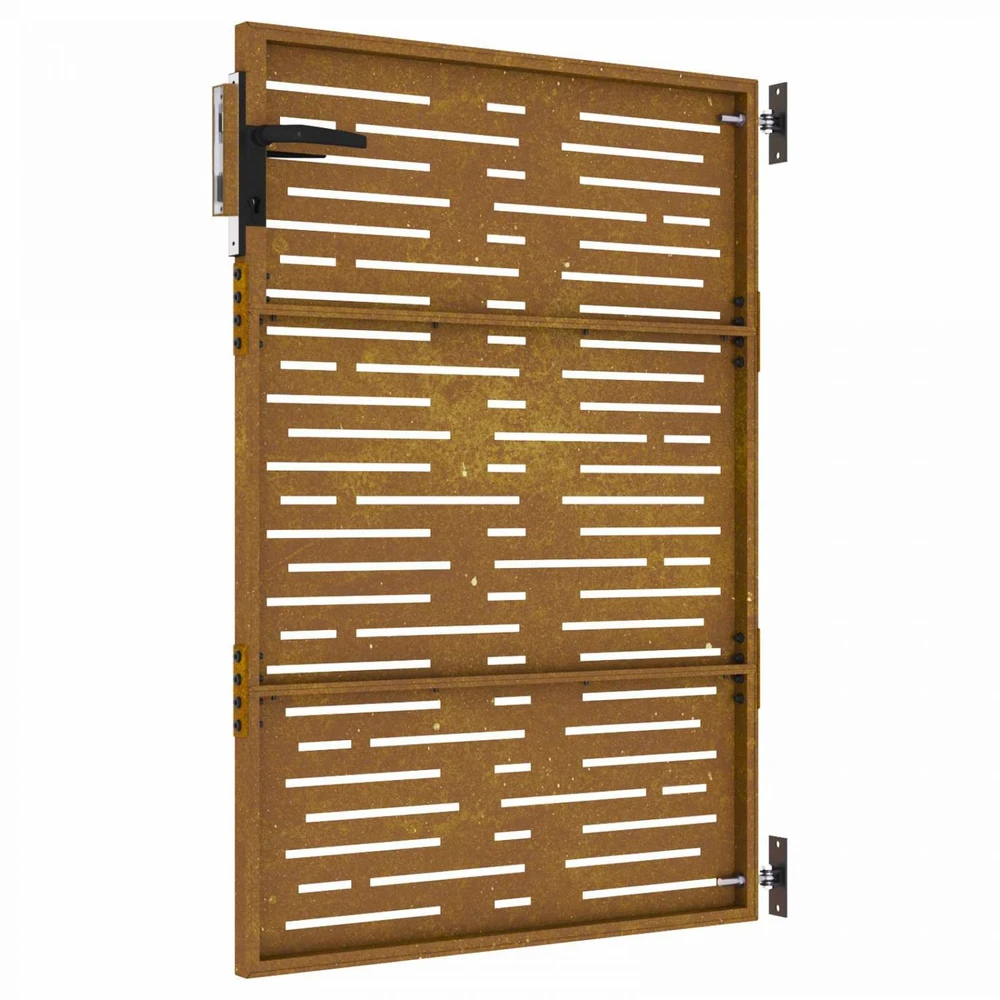 Sodo vartai, 85x150cm, corten plienas, kvadratų dizaino