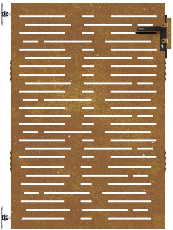 Sodo vartai, 85x150cm, corten plienas, kvadratų dizaino