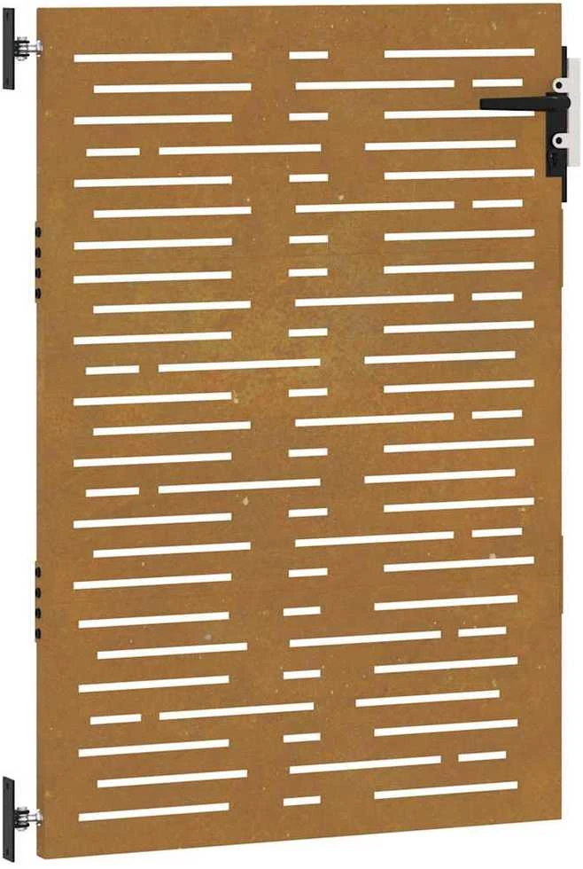 Sodo vartai, 85x150cm, corten plienas, kvadratų dizaino