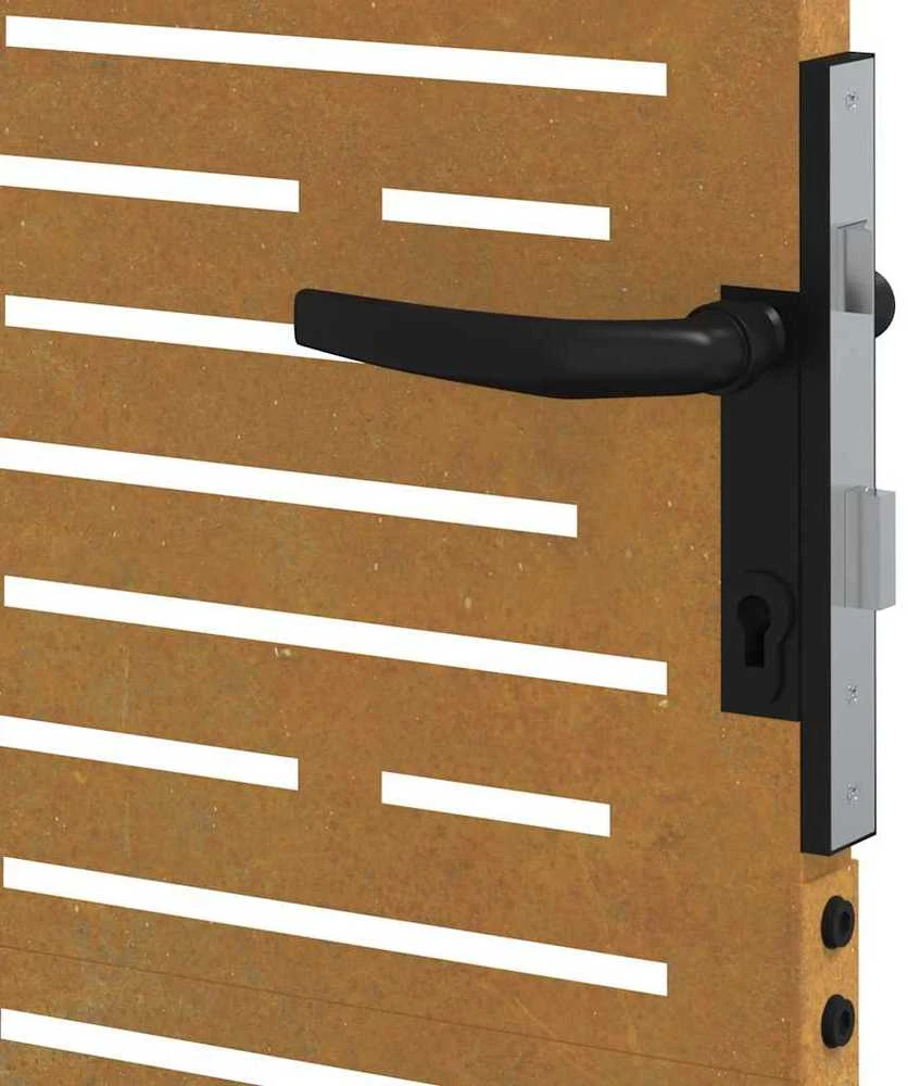 Sodo vartai, 85x150cm, corten plienas, kvadratų dizaino