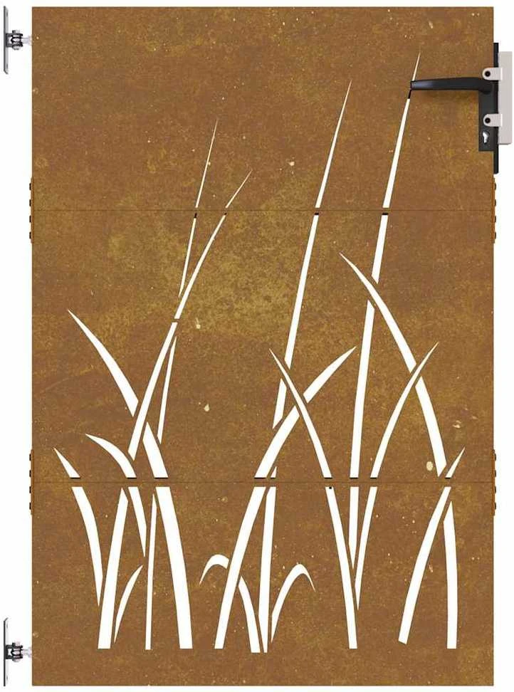 Sodo vartai, 85x150cm, corten plienas, žolės dizaino