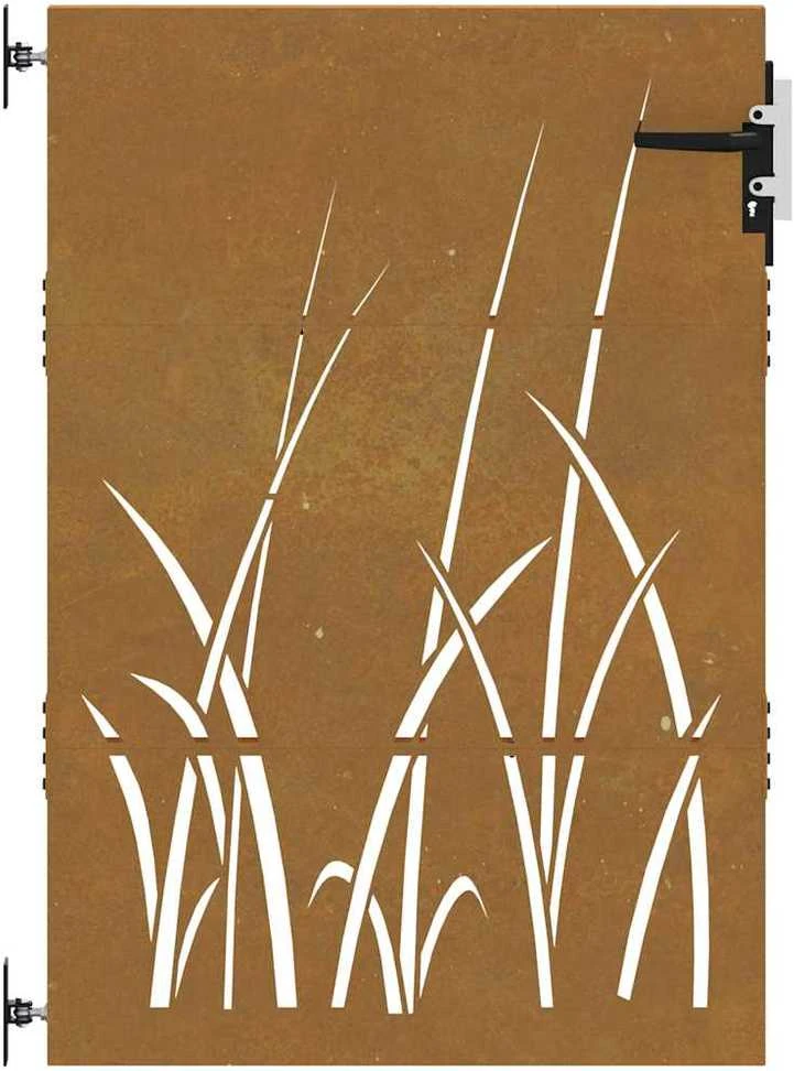 Sodo vartai, 85x150cm, corten plienas, žolės dizaino