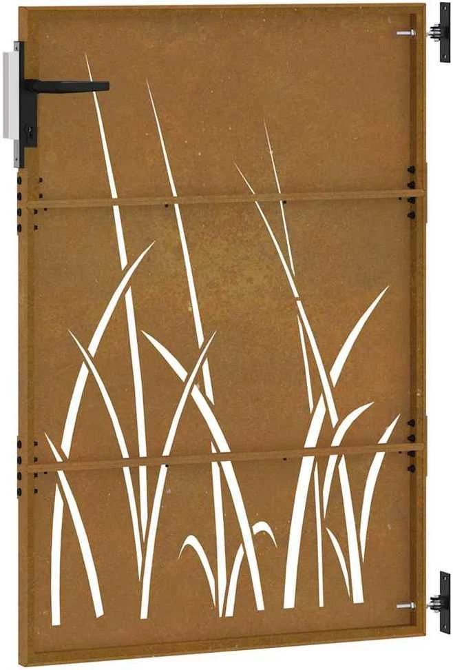 Sodo vartai, 85x150cm, corten plienas, žolės dizaino