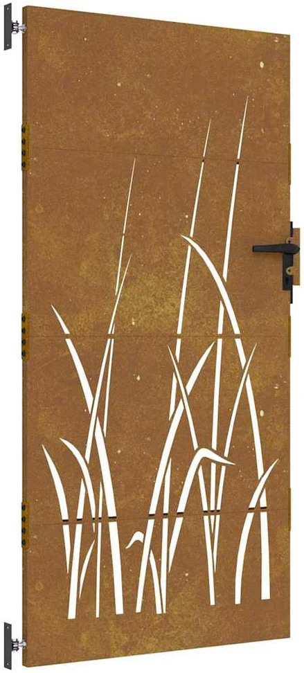 Sodo vartai, 85x175cm, corten plienas, žolės dizaino