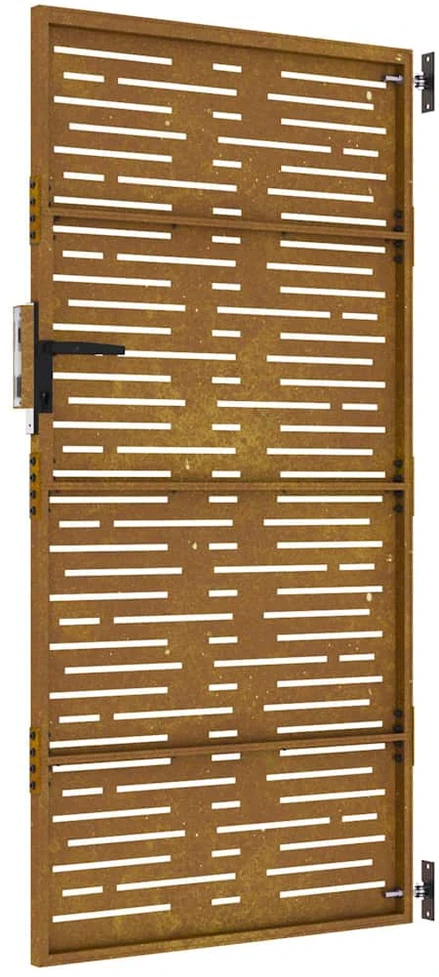 Sodo vartai, 85x175cm, corten plienas, kvadratų dizaino