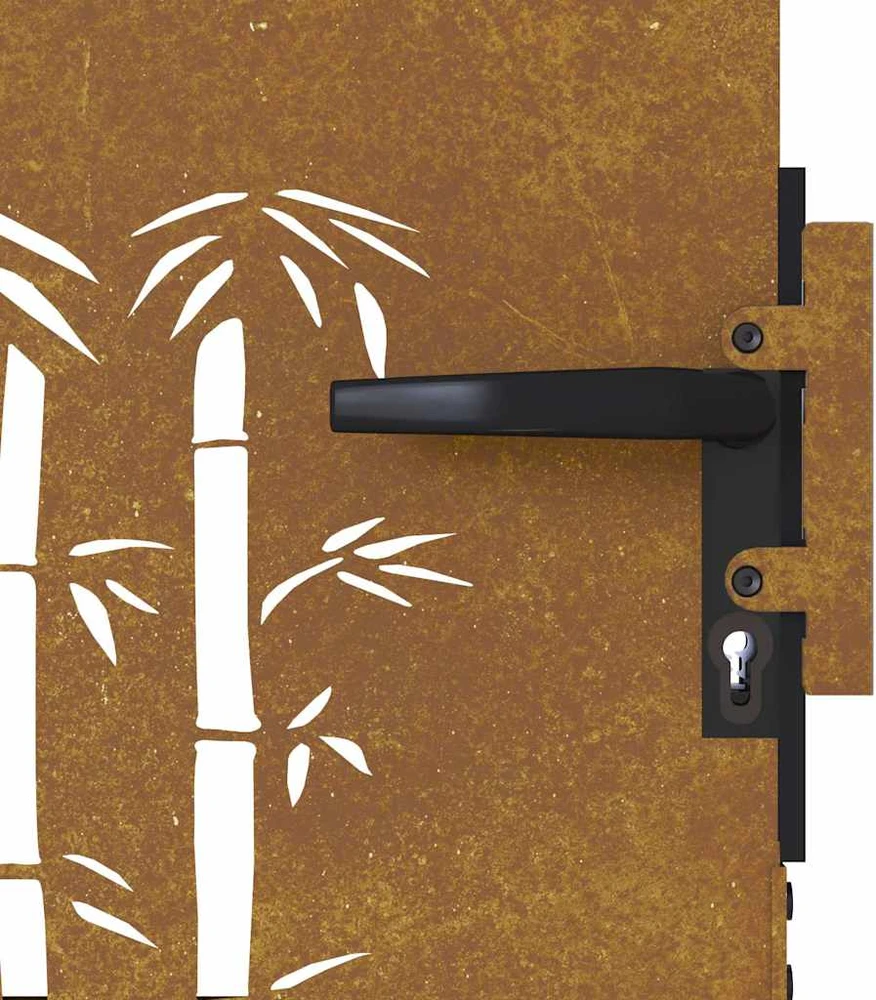 Sodo vartai, 85x175cm, corten plienas, bambuko dizaino