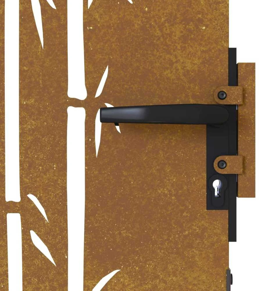 Sodo vartai, 85x175cm, corten plienas, bambuko dizaino