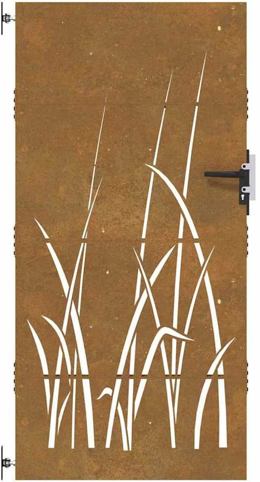 Sodo vartai, 85x175cm, corten plienas, žolės dizaino
