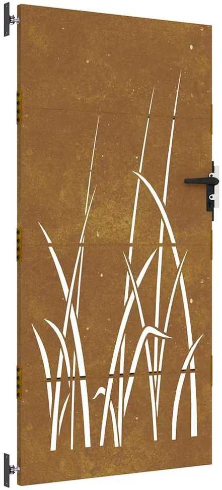 Sodo vartai, 85x175cm, corten plienas, žolės dizaino