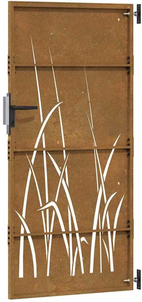 Sodo vartai, 85x175cm, corten plienas, žolės dizaino