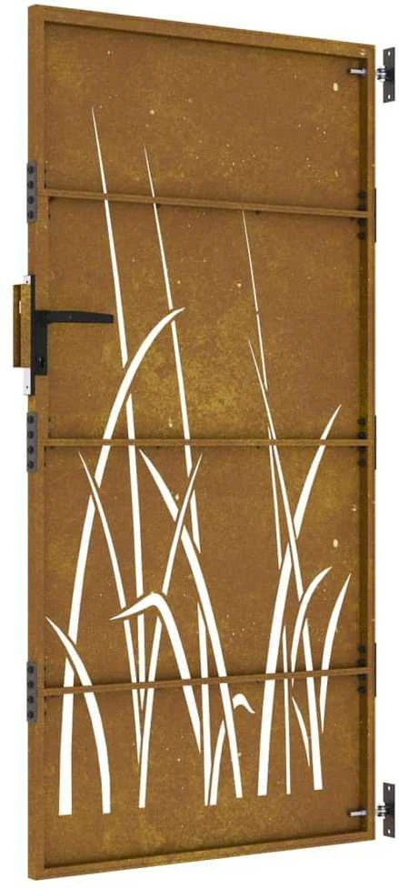 Sodo vartai, 85x175cm, corten plienas, žolės dizaino
