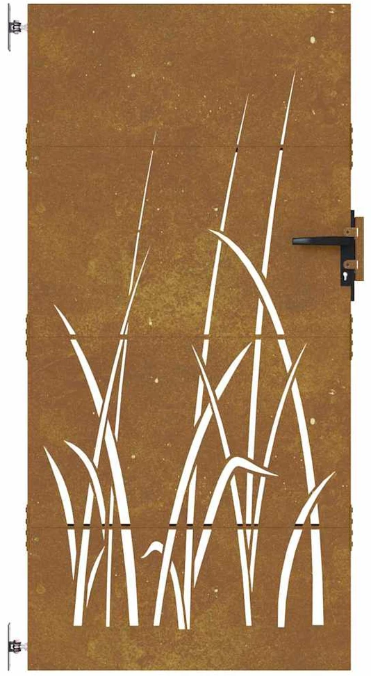 Sodo vartai, 85x200cm, corten plienas, žolės dizaino