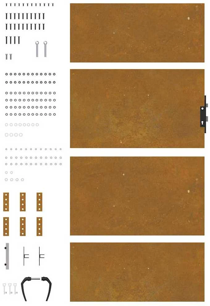 Sodo vartai, 85x200cm, corten plienas