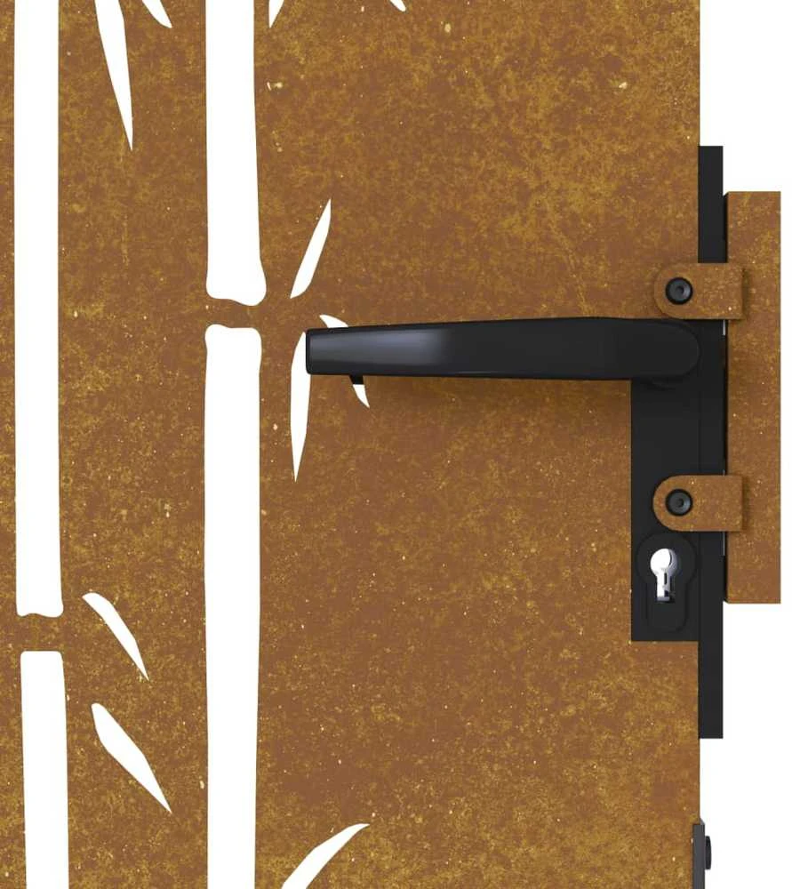 Sodo vartai, 85x200cm, corten plienas, bambuko dizaino