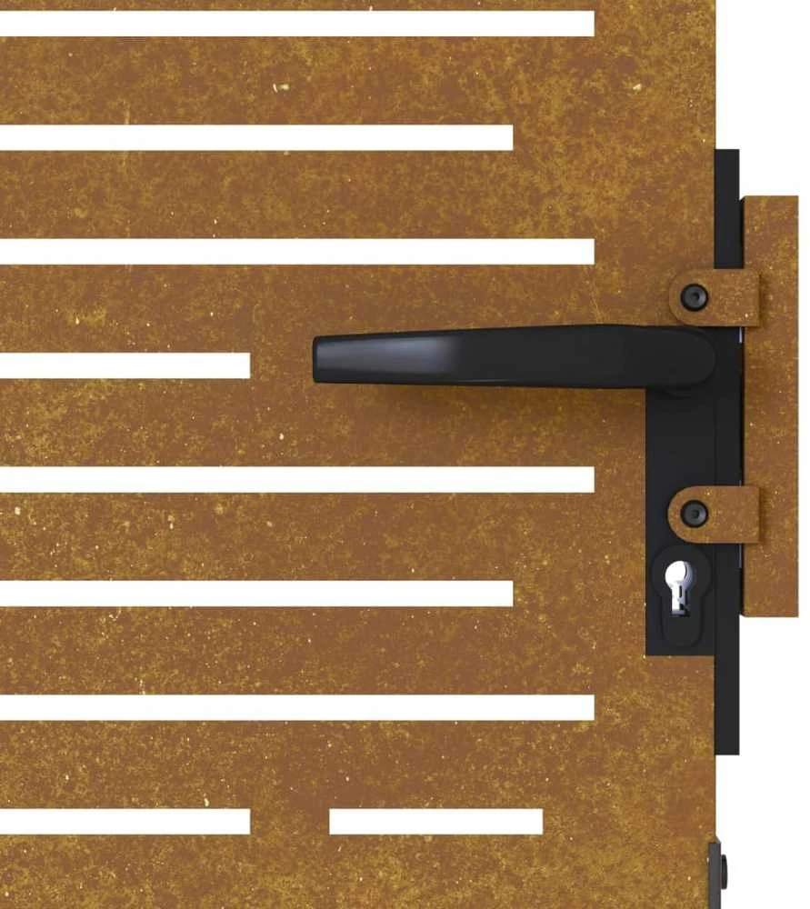 Sodo vartai, 85x200cm, corten plienas, kvadratų dizaino