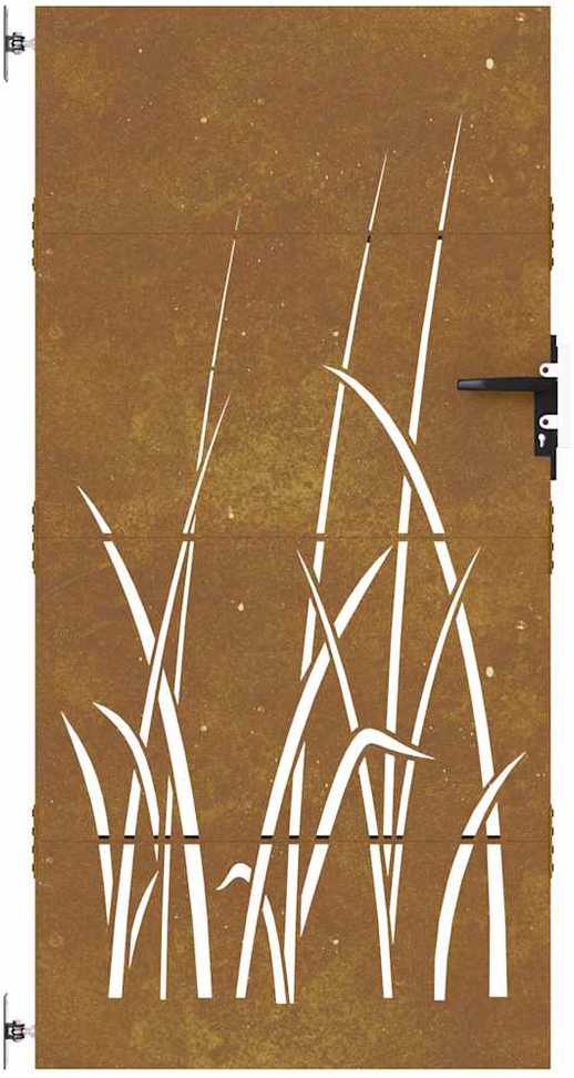 Sodo vartai, 85x200cm, corten plienas, žolės dizaino