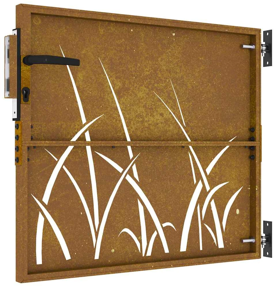 Sodo vartai, 85x75cm, corten plienas, žolės dizaino