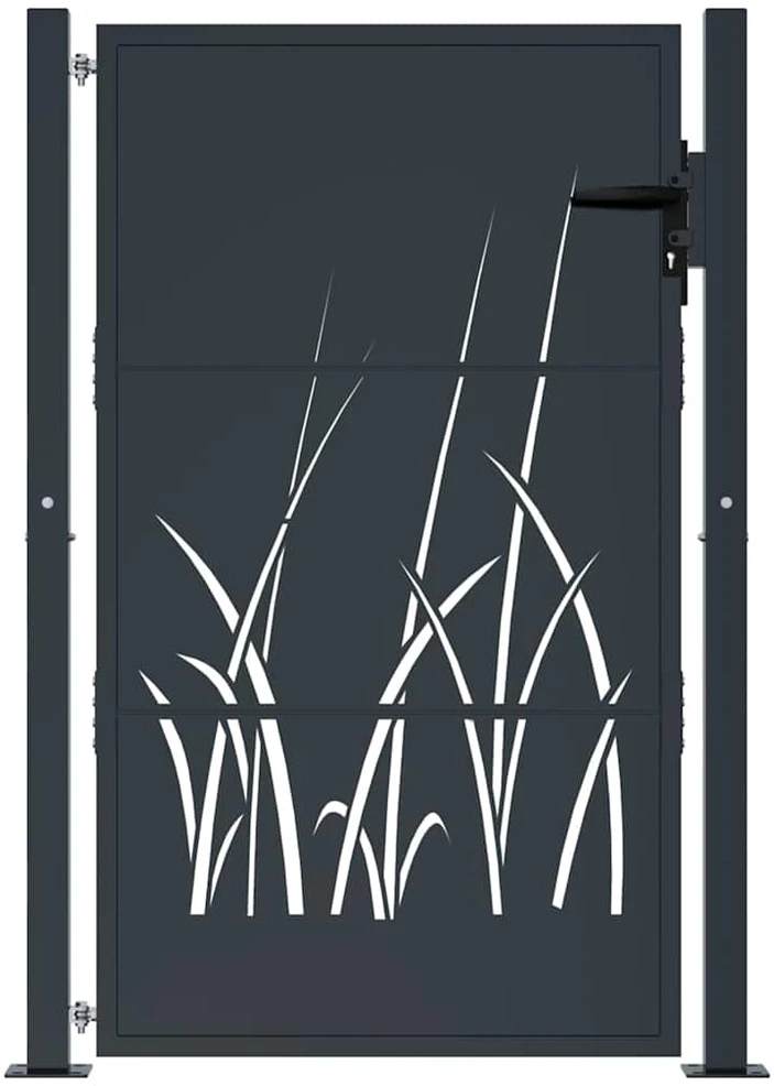 Sodo vartai, antracito, 105x155cm, plienas, žolės dizaino